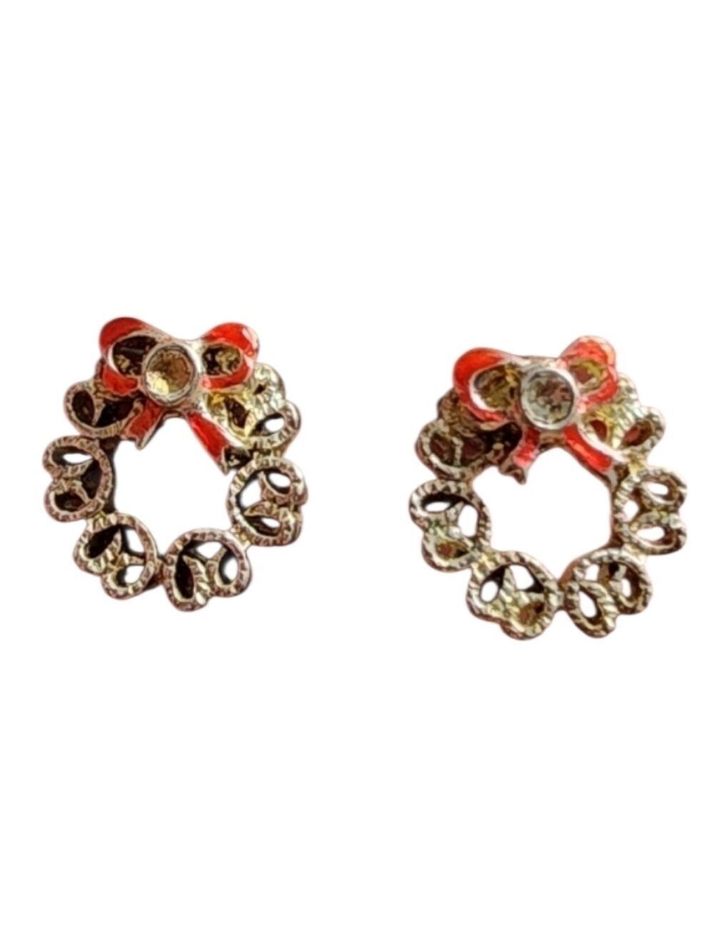 Goldtone Red Filigree Earrings Vintage Charm